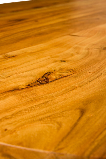 Tavolo Ovale in Legno di Acacia e Ferro