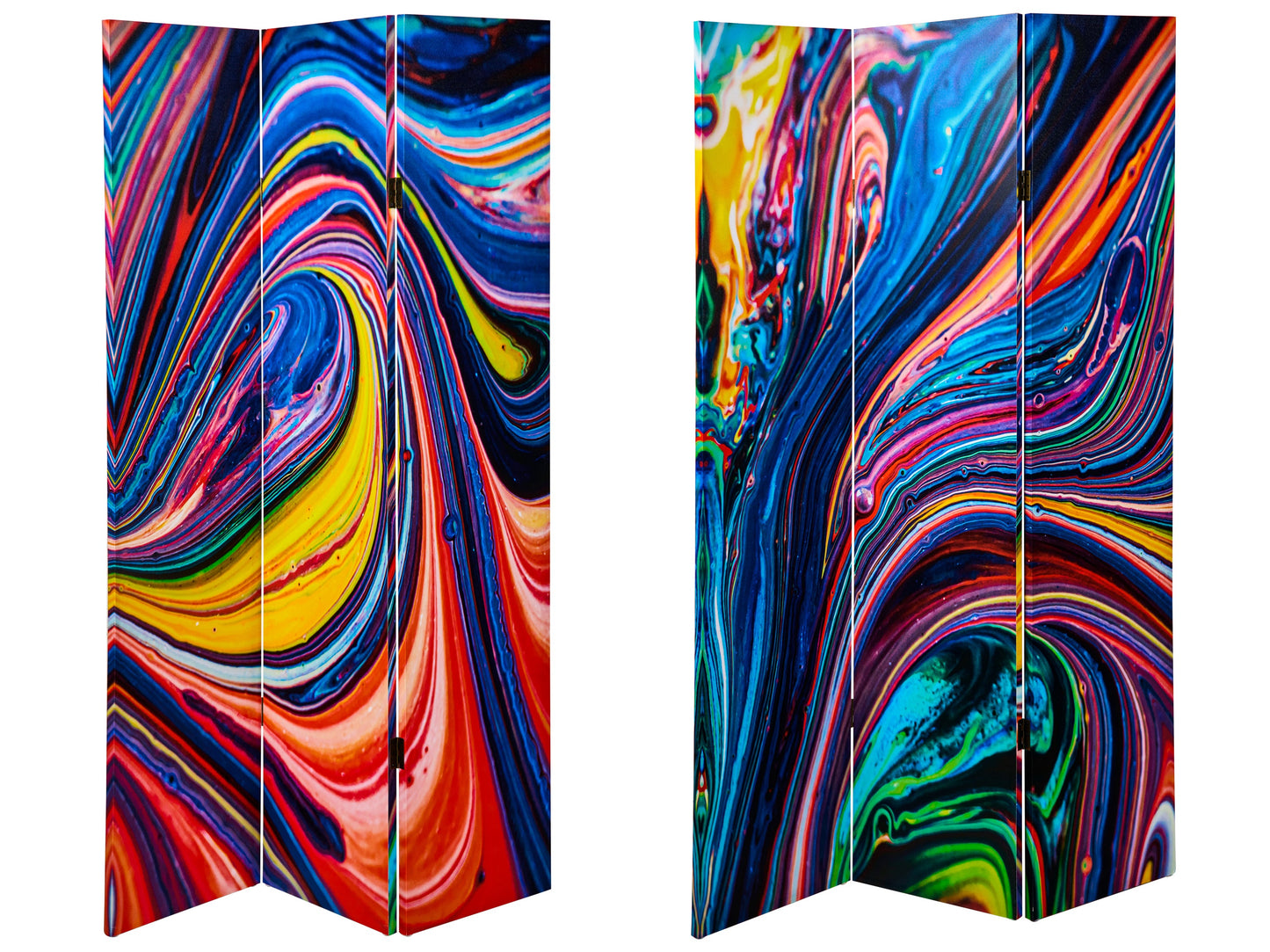 Paravento - Colori Psichedelici Fronte Retro 3 Ante