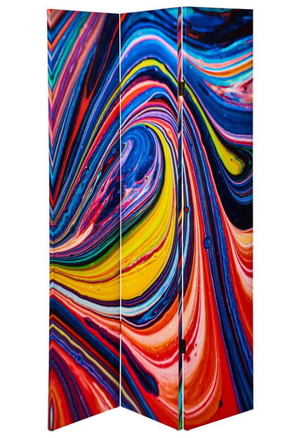 Paravento - Colori Psichedelici Fronte Retro 3 Ante