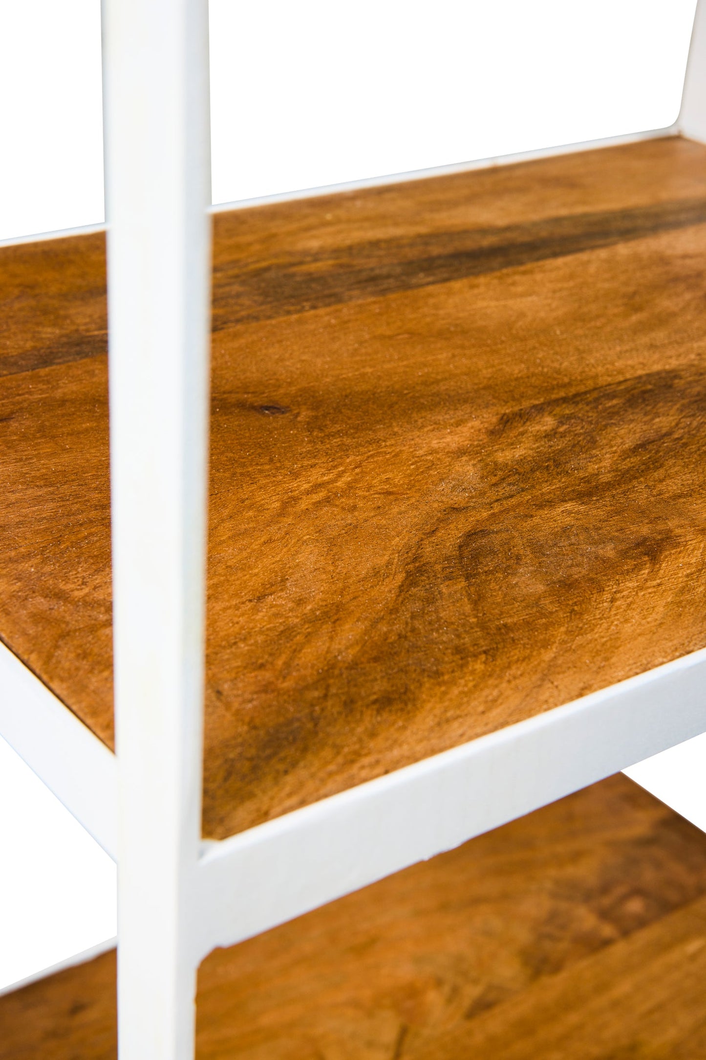 Londra - Etagere in Legno Riciclato con Ripiani e Struttura Bianca in Ferro