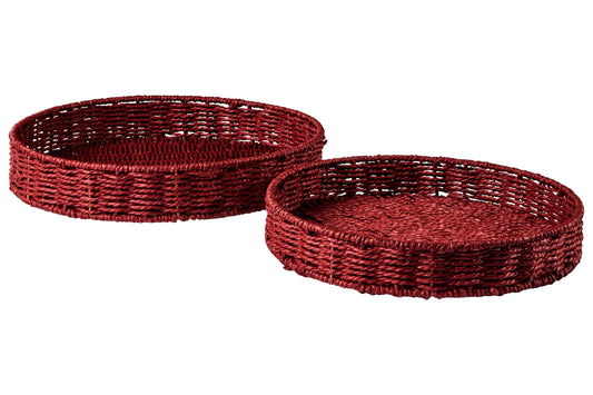 Gourmet - Ceste Vassoio Tondo Borgogna Set 1/2