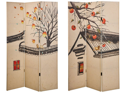 Paravento - Magie Di Autunno Fronte Retro 3 Ante Lino