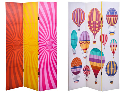 Paravento - Mongolfiere Paraide Fronte Retro 3 Ante Tela