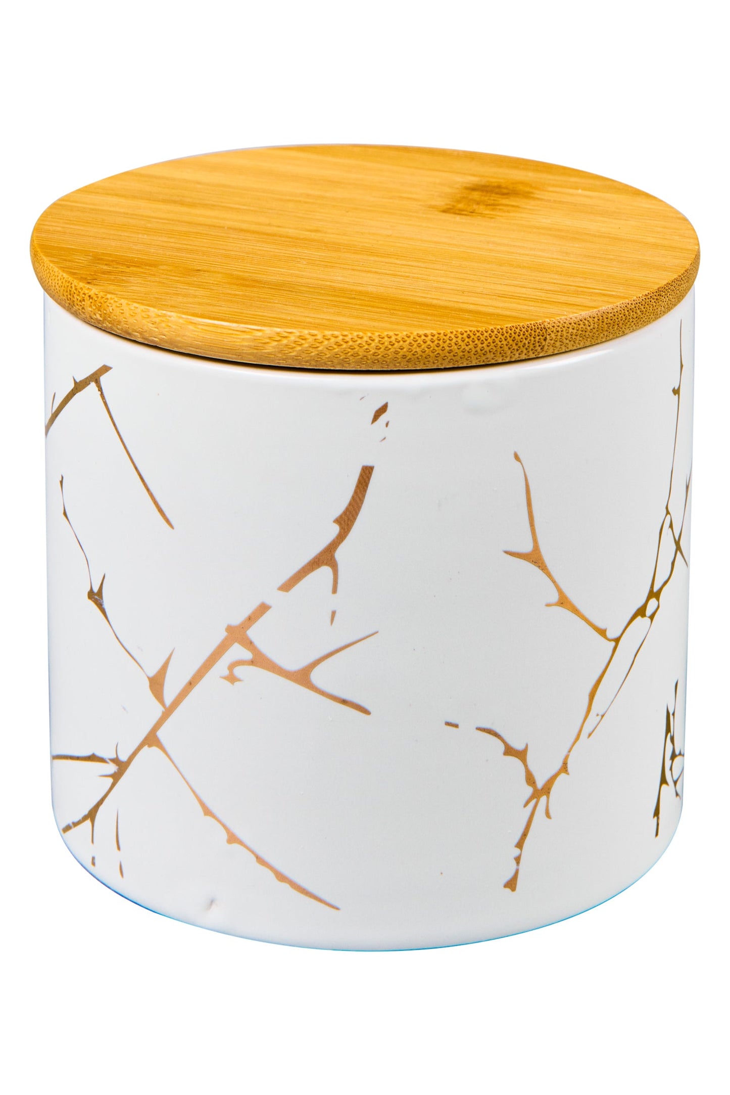 Cucina - Barattolo Bianco Ramage Oro Con Tappo Legno Medio