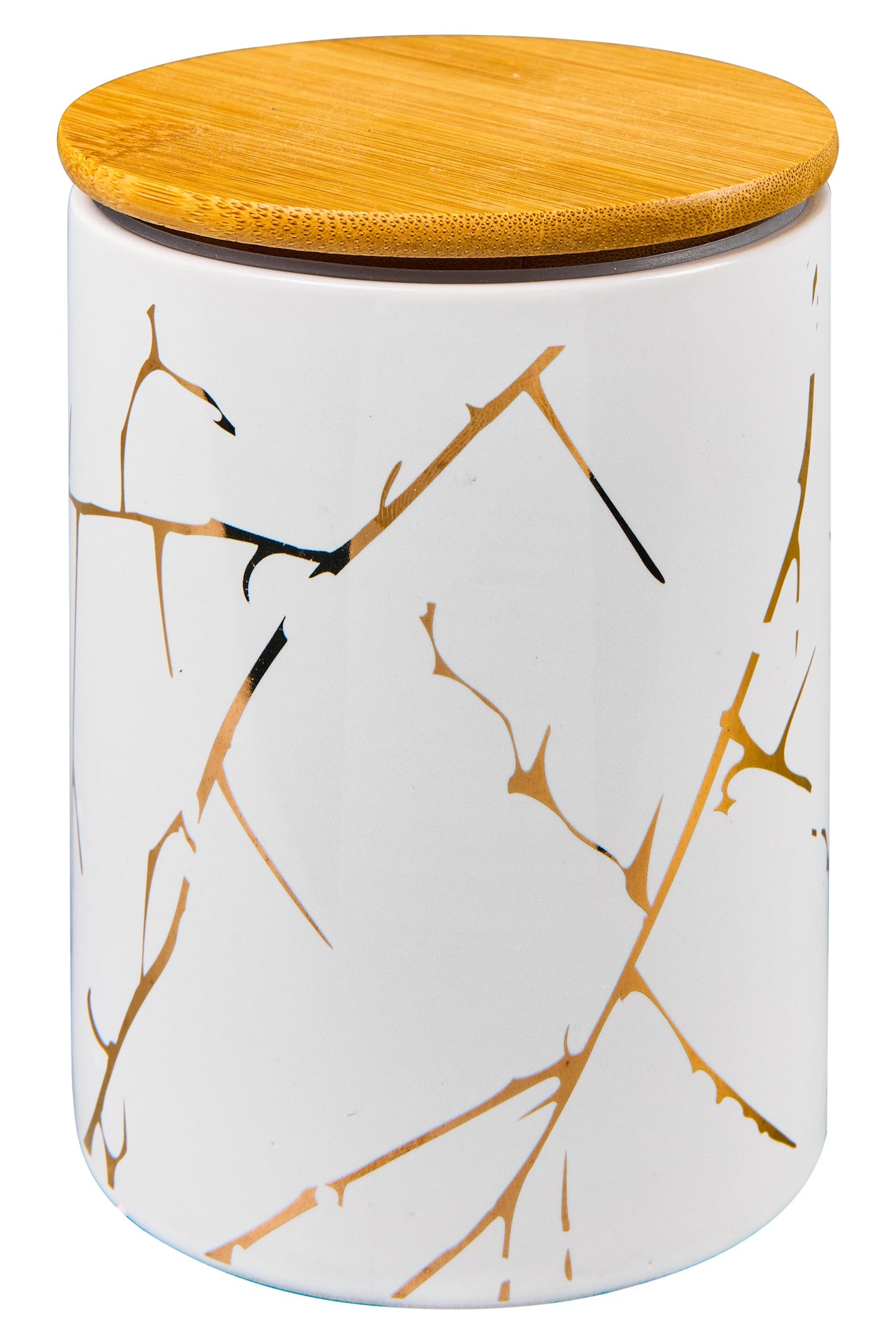 Cucina - Barattolo Bianco Ramage Oro Con Tappo Legno Grande