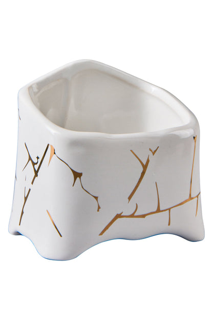 Cucina - Piccolo Bianco Contenitore Con Righe Oro