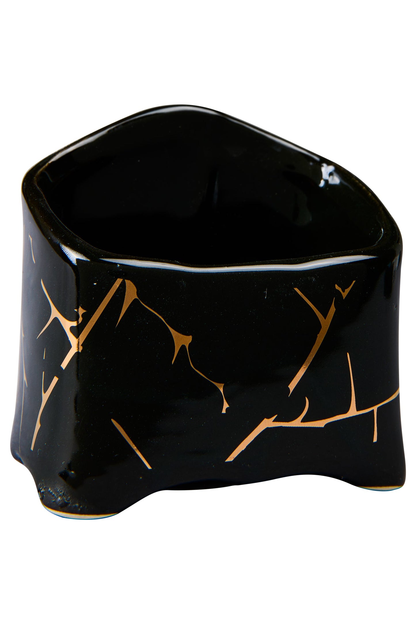 Cucina - Piccolo Contenitore Nero Con Righe Oro