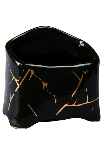 Cucina - Piccolo Contenitore Nero Con Righe Oro