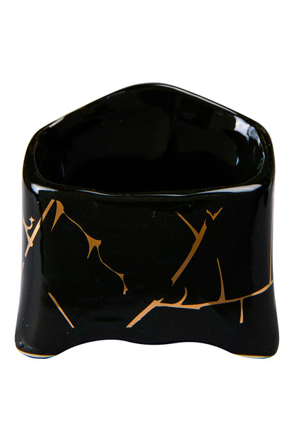 Cucina - Piccolo Contenitore Nero Con Righe Oro