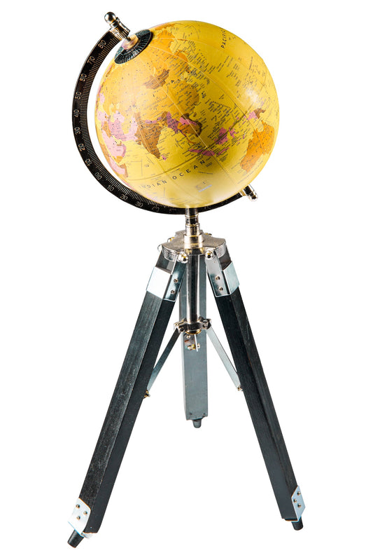 Mappamondo - Globo Giallo E Rosa Su Trepiede