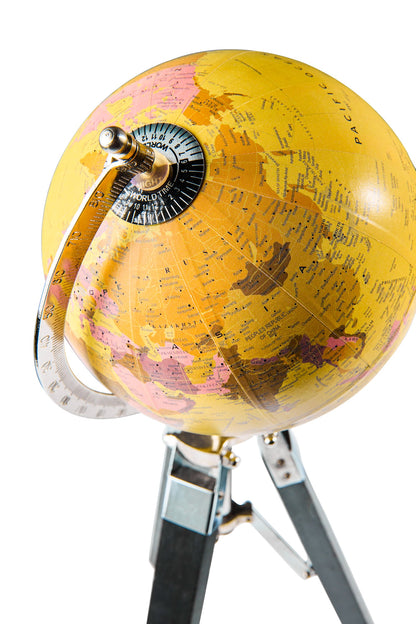 Mappamondo - Globo Giallo E Rosa Su Trepiede