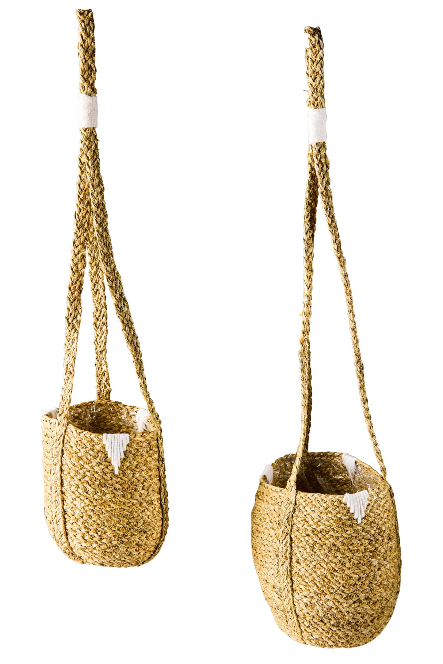 Boho Chich - Set 2 Ceste da Appendere in Seagrass e Cotone