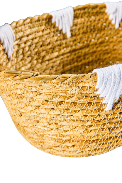 Boho Chic - Set 2 Ceste in Seagrass e Cotone 45cm