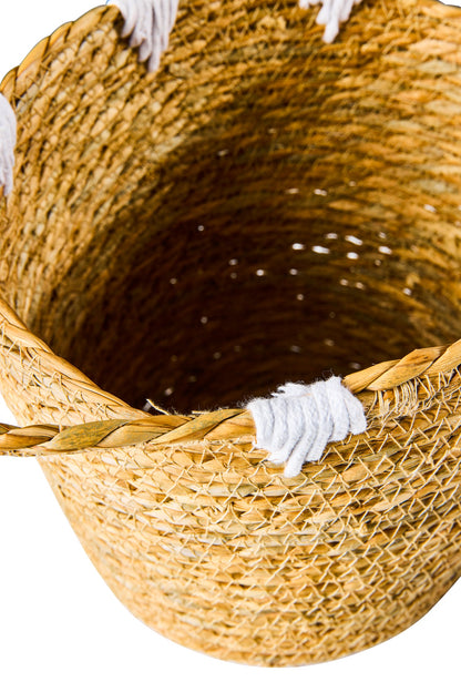 Boho Chic - Set 2 Ceste in Seagrass e Cotone 36,5cm