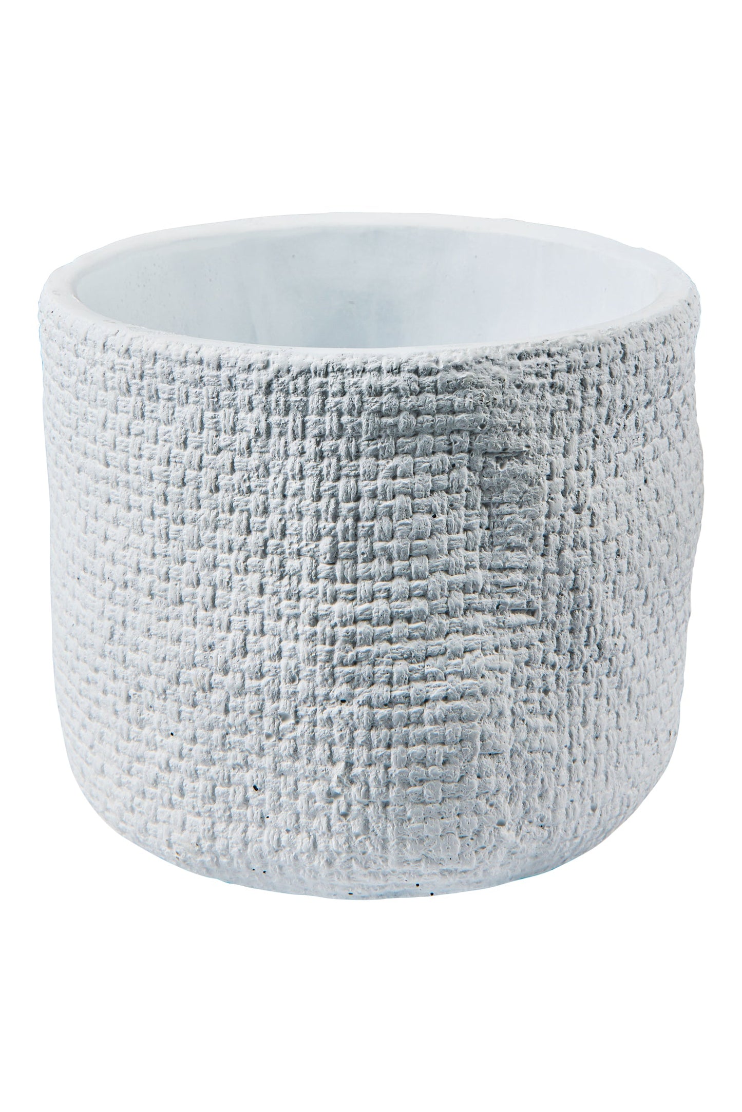 Texture Cemento - Vaso Trama Tessuto Bianco Misura 17X14