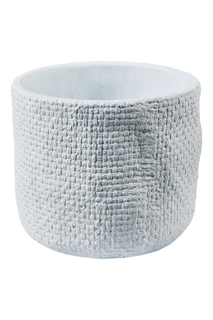 Texture Cemento - Vaso Trama Tessuto Bianco Misura 17X14