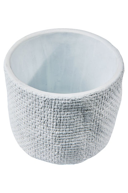 Texture Cemento - Vaso Trama Tessuto Bianco Misura 17X14