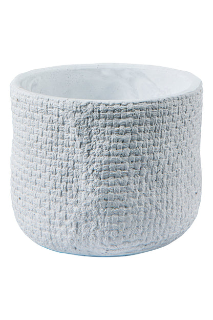 Texture Cemento - Vaso Trama Tessuto Bianco Misura 14X11,5