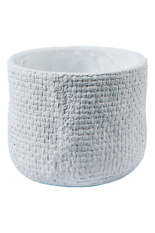 Texture Cemento - Vaso Trama Tessuto Bianco Misura 14X11,5