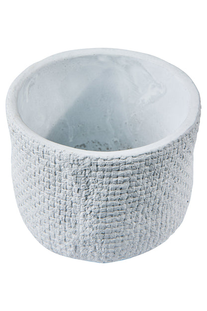 Texture Cemento - Vaso Trama Tessuto Bianco Misura 14X11,5