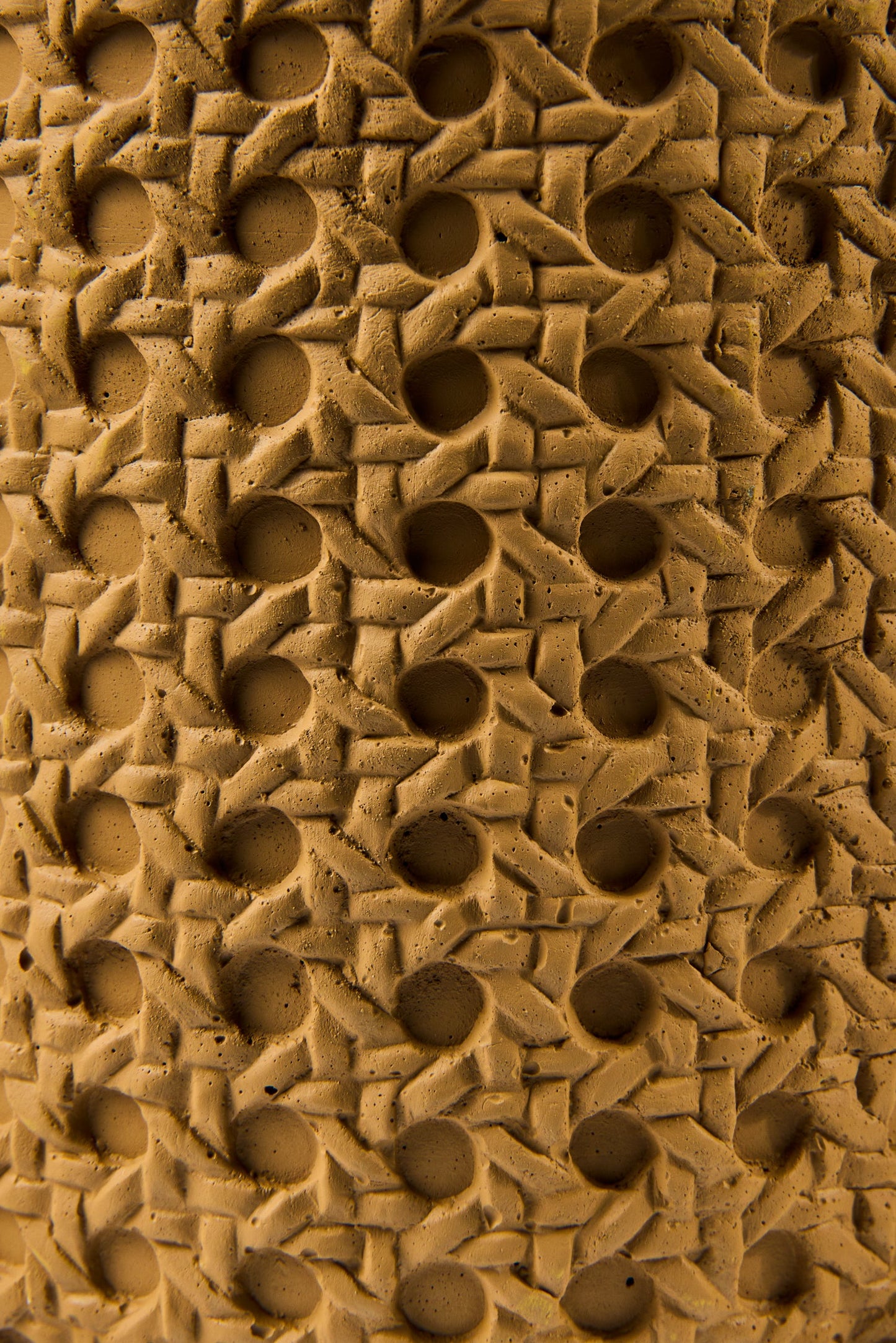 Cemento Vimini - Vaso Disegno Paglia Di Vienna Misura 12,5X12