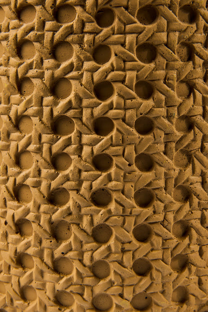 Cemento Vimini - Vaso Disegno Paglia Di Vienna Misura 12,5X12