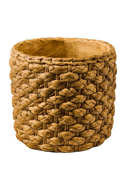 Cemento - Vaso in Cemento Trama Corda 16cm
