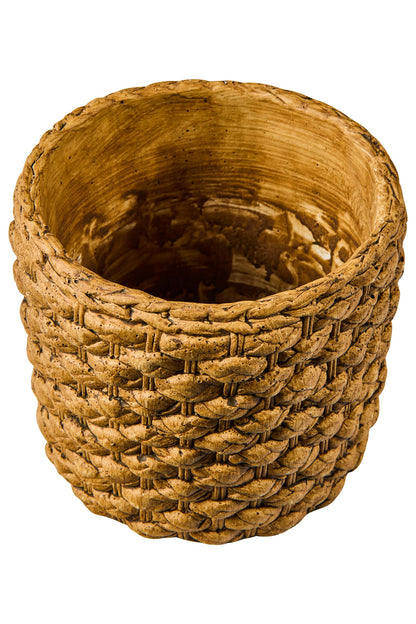Cemento - Vaso in Cemento Trama Corda 16cm