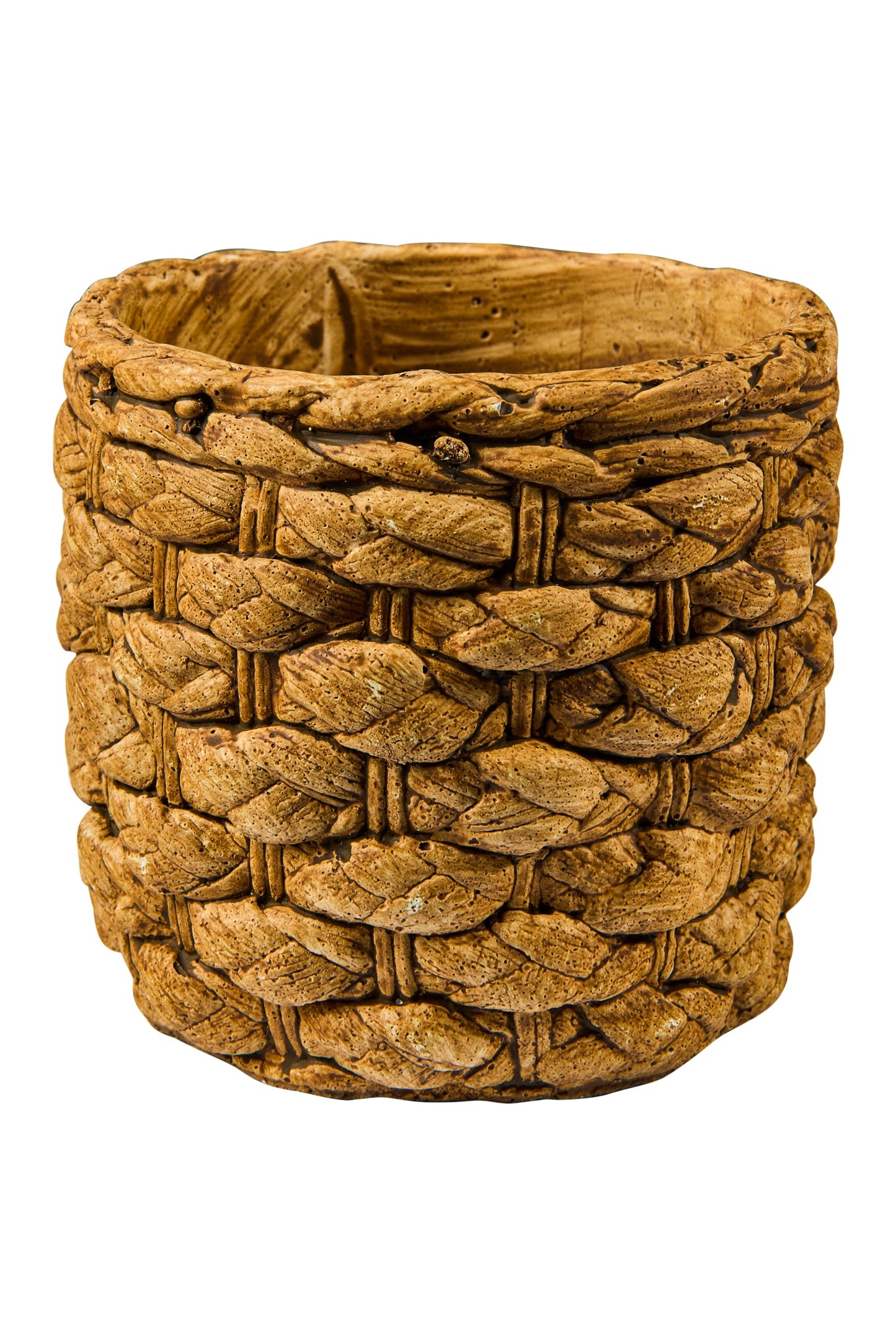 Cemento - Vaso in Cemento Trama Corda 10cm
