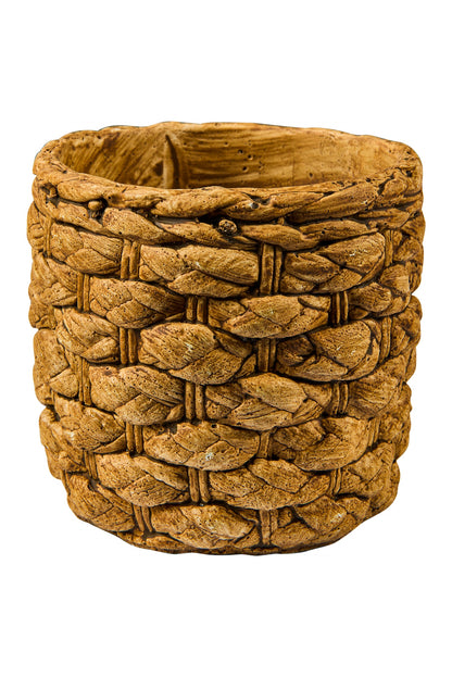Cemento - Vaso in Cemento Trama Corda 10cm
