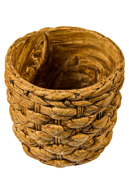 Cemento - Vaso in Cemento Trama Corda 10cm