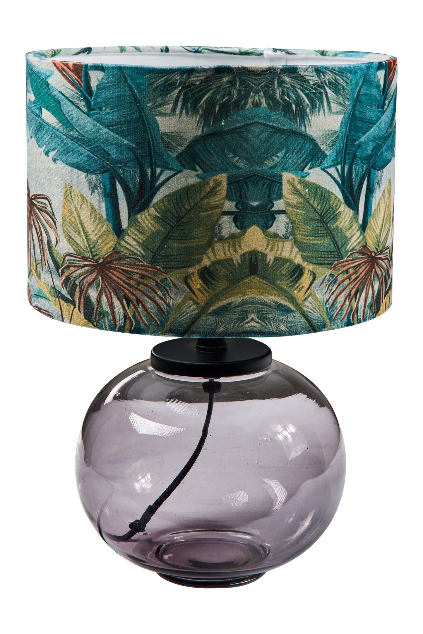 Farfalla - Abat-Jour Cappello Velluto Turchese Fantasia Floreale