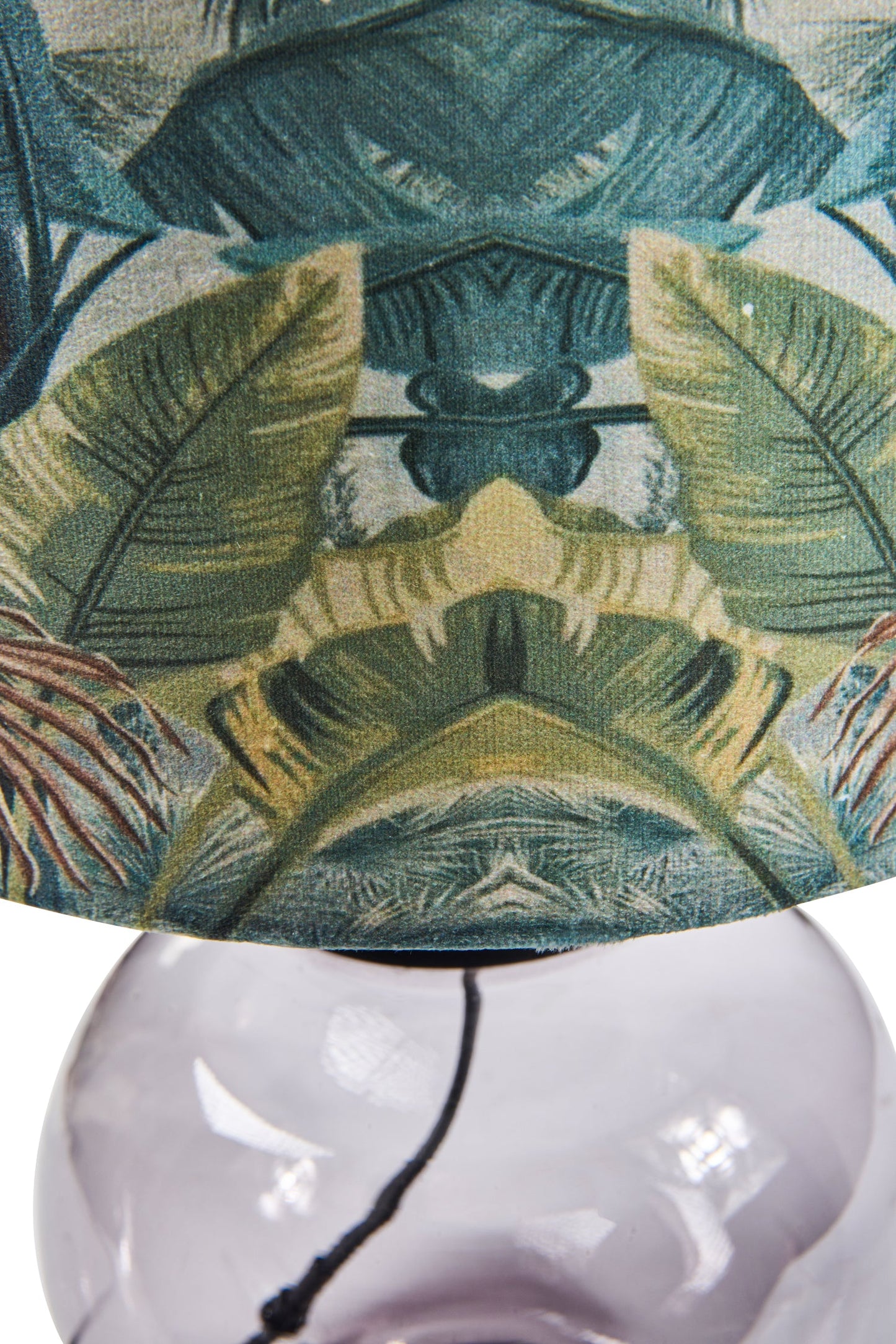 Farfalla - Abat-Jour Cappello Velluto Turchese Fantasia Floreale