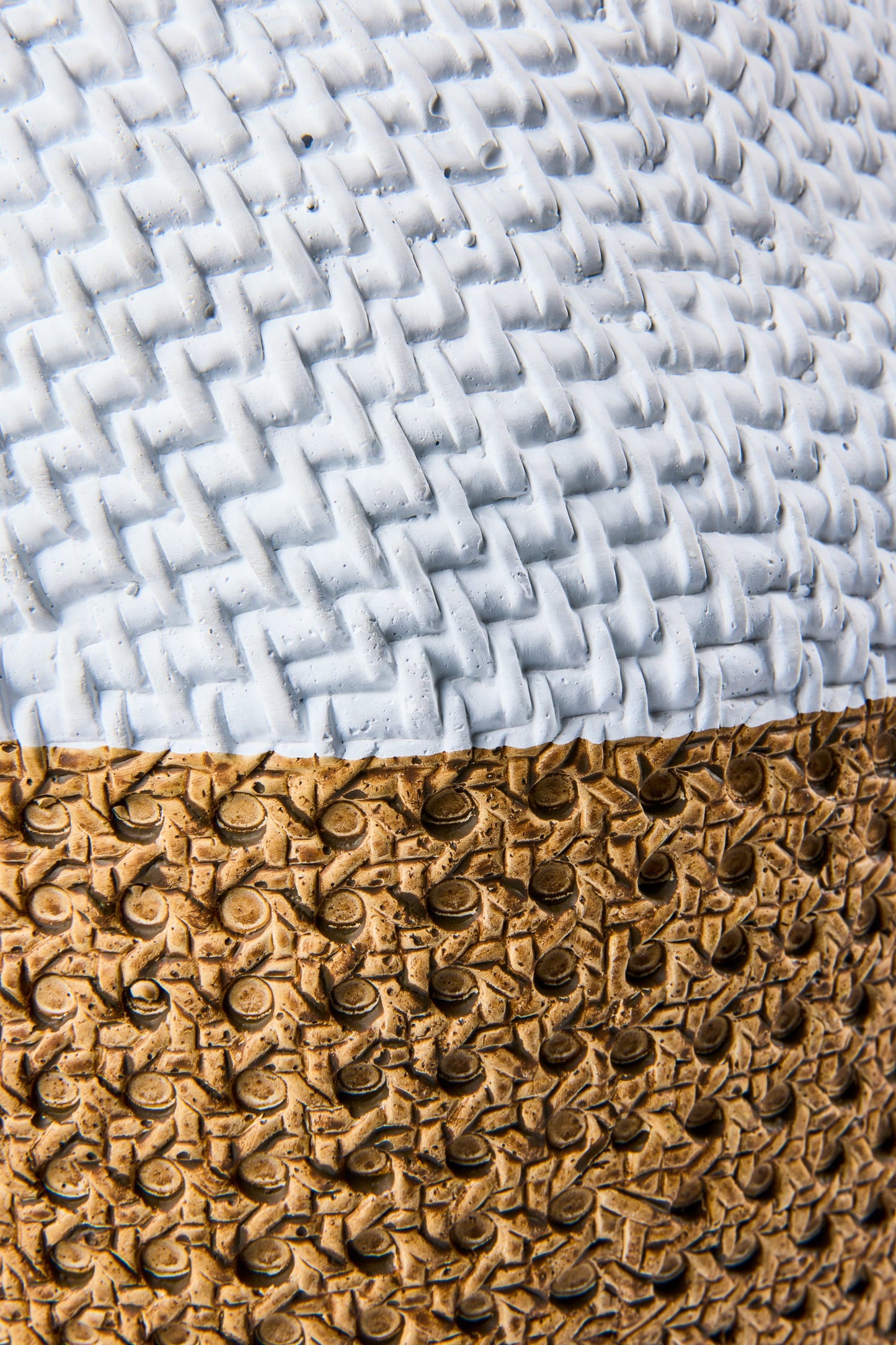 Cemento Vimini - Vaso Disegno Doppio Intreccio Vienna E Rattan