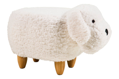 Pouf In Pelliccia Sintetica - Cane Bianco