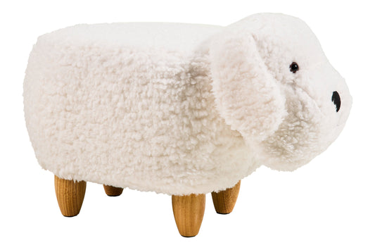 Pouf In Pelliccia Sintetica - Cane Bianco