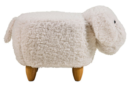 Pouf In Pelliccia Sintetica - Cane Bianco