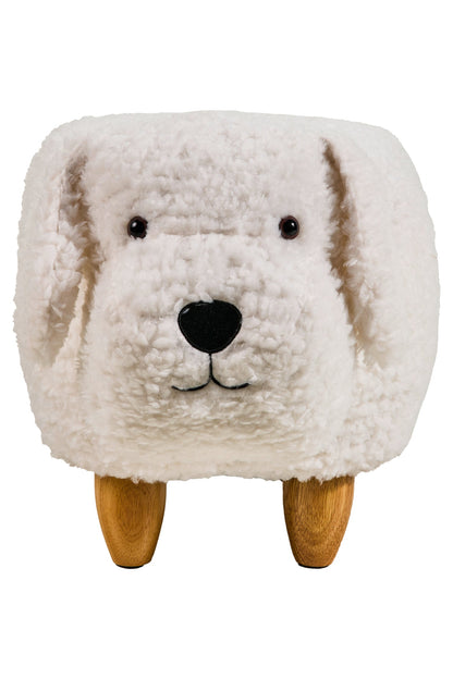 Pouf In Pelliccia Sintetica - Cane Bianco