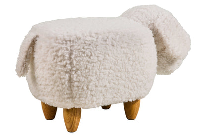 Pouf In Pelliccia Sintetica - Cane Bianco