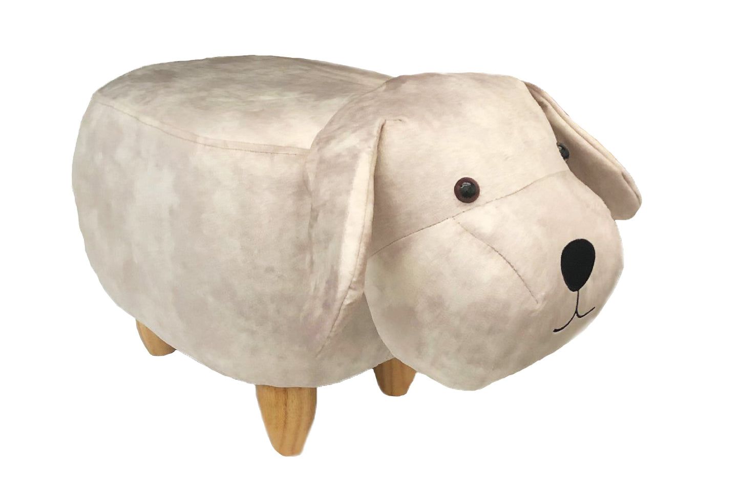 Pouf In Pelle Sintetica - Beagle Bianco