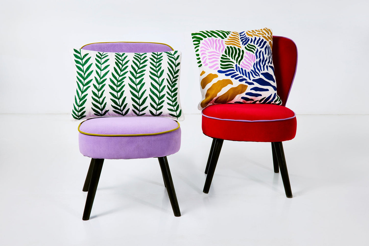 Ricamo - Cuscino Brushstroke Leaves