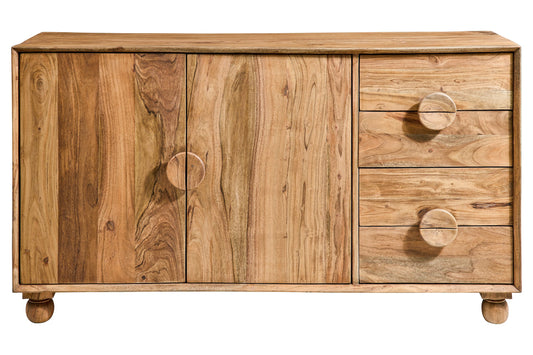 Rockler - Credenza in Legno di Acacia 4 Cassetti 2 Sportelli