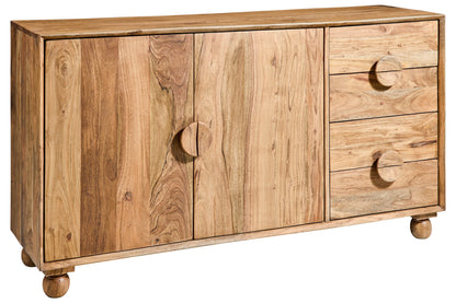 Rockler - Credenza in Legno di Acacia 4 Cassetti 2 Sportelli