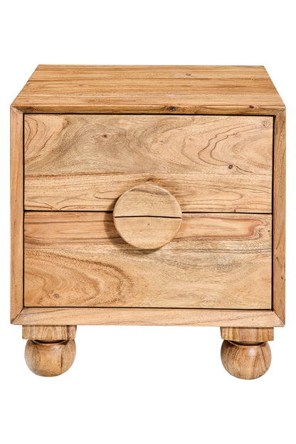 Rockler - Comodino in Legno di Acacia 2 Cassetti
