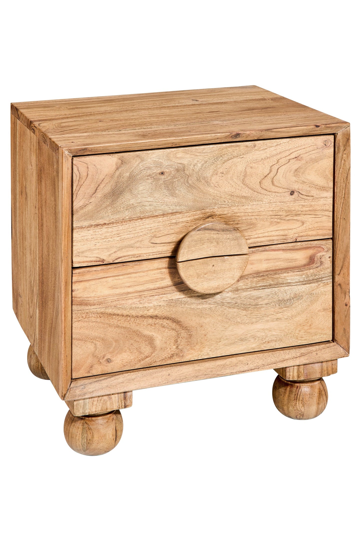 Rockler - Comodino in Legno di Acacia 2 Cassetti