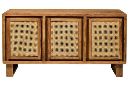 Martinica - Credenza 3 Sportelli Con Rattan