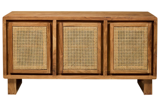 Martinica - Credenza 3 Sportelli Con Rattan