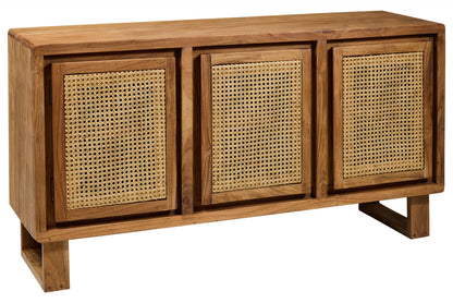 Martinica - Credenza 3 Sportelli Con Rattan