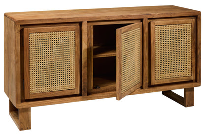 Martinica - Credenza 3 Sportelli Con Rattan