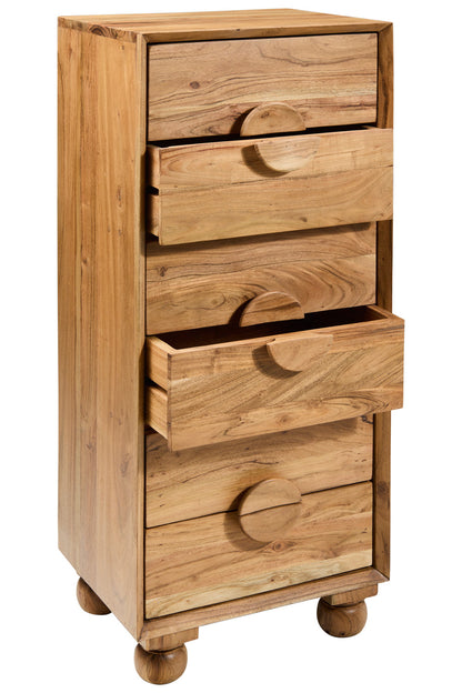 Rockler - Cassettiera in Legno di Acacia 6 Cassetti